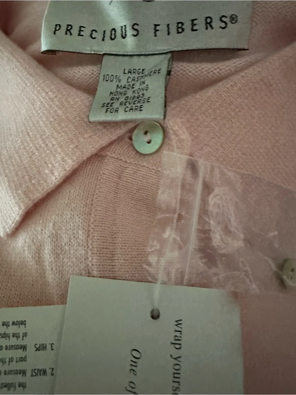 Precious Fibers 100% Cashmere Pink Cardigan Sweater NWT Large